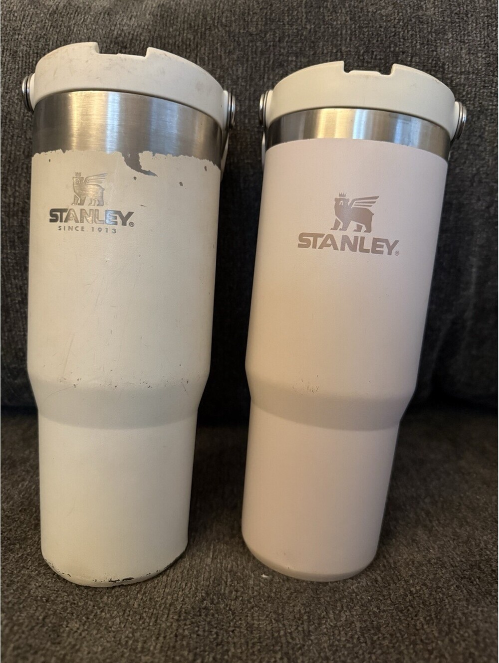 Stanley 30oz IceFlow Flip Straw Tumbler Lot of 2 Cream & Rose Quartz Pink